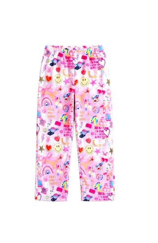 Preppy Goose Plush pajama pants smiley face new with tags, 6 years