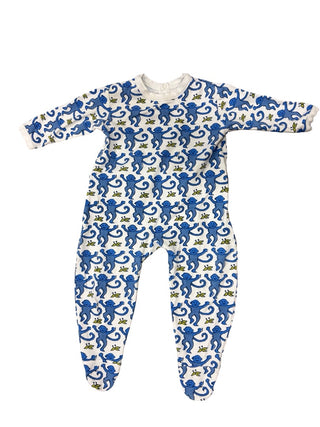 Roller Rabbit Sleeper w/blue monkeys, 0-3 months