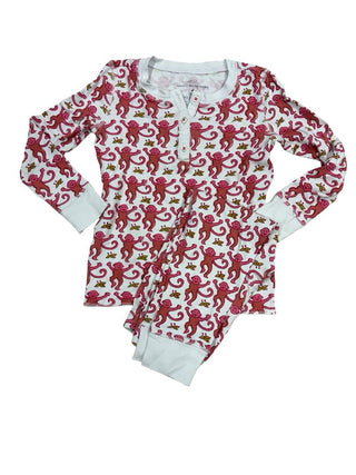 Roller Rabbit Red Monkey Pajama Set, 4 years
