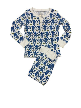 Roller Rabbit Blue Monkey Pajama Set, 4 years