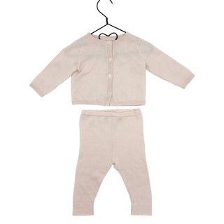 Burberry Pink knit cardigan/pant set, 3 months