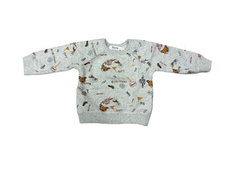 Bonpoint Multi-Graphic Grey Sweatshirt, 6 months