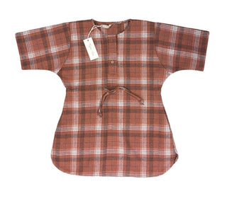 Rylee + Cru Brown plaid Eleni Dress, 4-5 years
