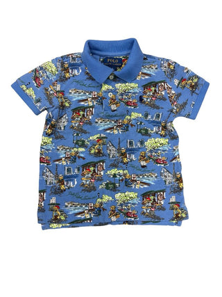 Polo Ralph Lauren French Bear Print Polo Tee, 3 years
