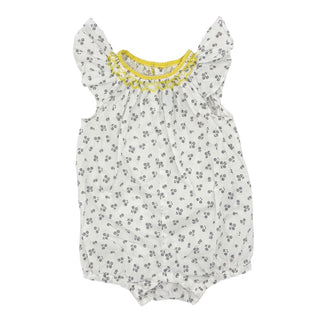 Jacadi White w/flittle black flowers romper, 12 months