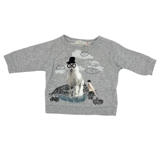 Stella McCartney Grey animal graphic crewneck sweatshirt, 6 months