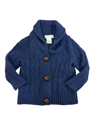 Bergdorf Goodman Navy Blue Cashmere Cardigan, 12 months