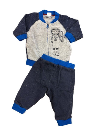 Little Marc Jacobs Blue and Grey Astronaut Sweat Set, 9 months