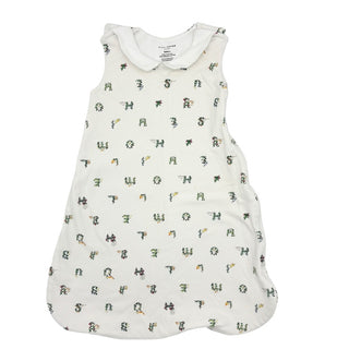 Hillhouse White w/floral alphabet sleepsack, Small