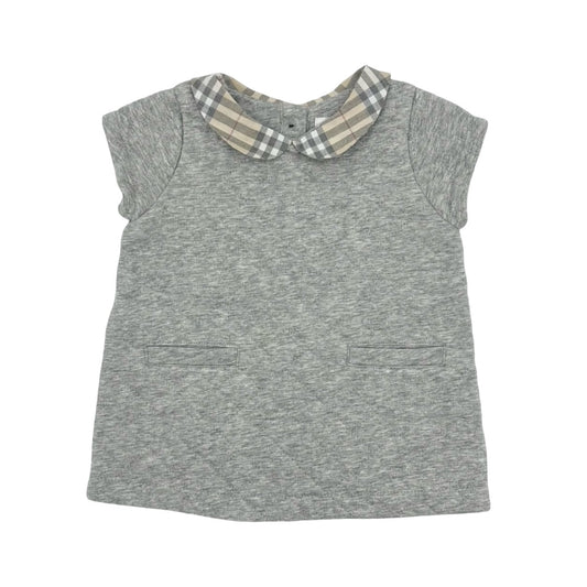 Burberry Grey quilted dress w/check collar dress, 3 months