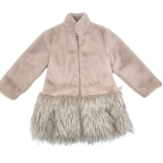 Imoga Pink coat w/fur detail, 2 years