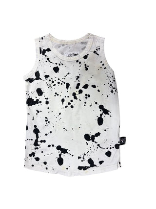Nununu Black and White Splatter Print Tank Top, 2-3 years