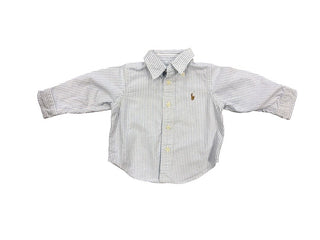 Ralph Lauren Blue and White Stripe Collared Button Down, 9 months