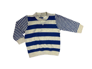 Petit Bateau Blue and Grey Stripe Sweater, 12 months