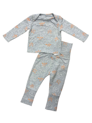 Stella McCartney Grey Sweatset with Orange and White Cloud and Star Print, 12 months