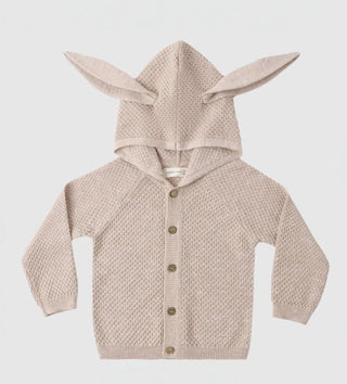 Quincy Mae Bunny Knit Sweater in Heathered Latte - New With Tags, 3-6 months