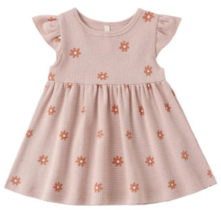 Quincy Mae Flutter Sleeve Dress in Pink Daisy - New With Tags, 3-6 months