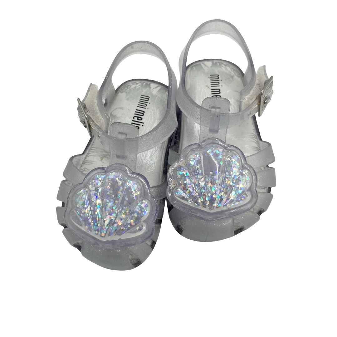 Mini Melissa clear sandals w/seashell, euro 17 little kid