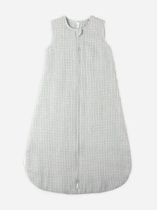 Quincy Mae Sleep Sack in Sage Green Gingham - New With Tags, 0-6 months