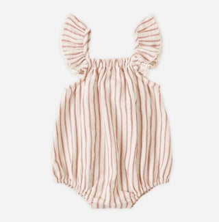 Quincy Mae Bonnie Romper with Vintage Stripe - New With Tags, 3-6 months
