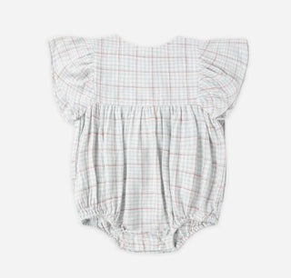 Rylee + Cru Kalea Romper Light Blue Plaid - New With Tags, 6-12 months