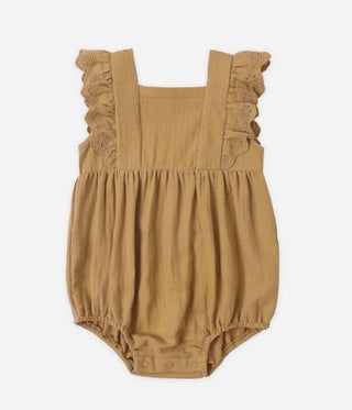Quincy Mae Naomi Romper Honey Colour - New With Tags, 3-6 months