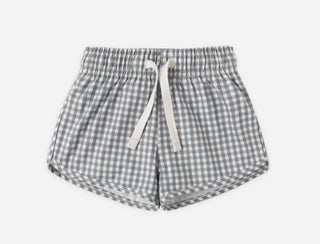 Quincy Mae Boys Swim Short in Ocean Gingham Blue -  New With Tags, 3-6 months