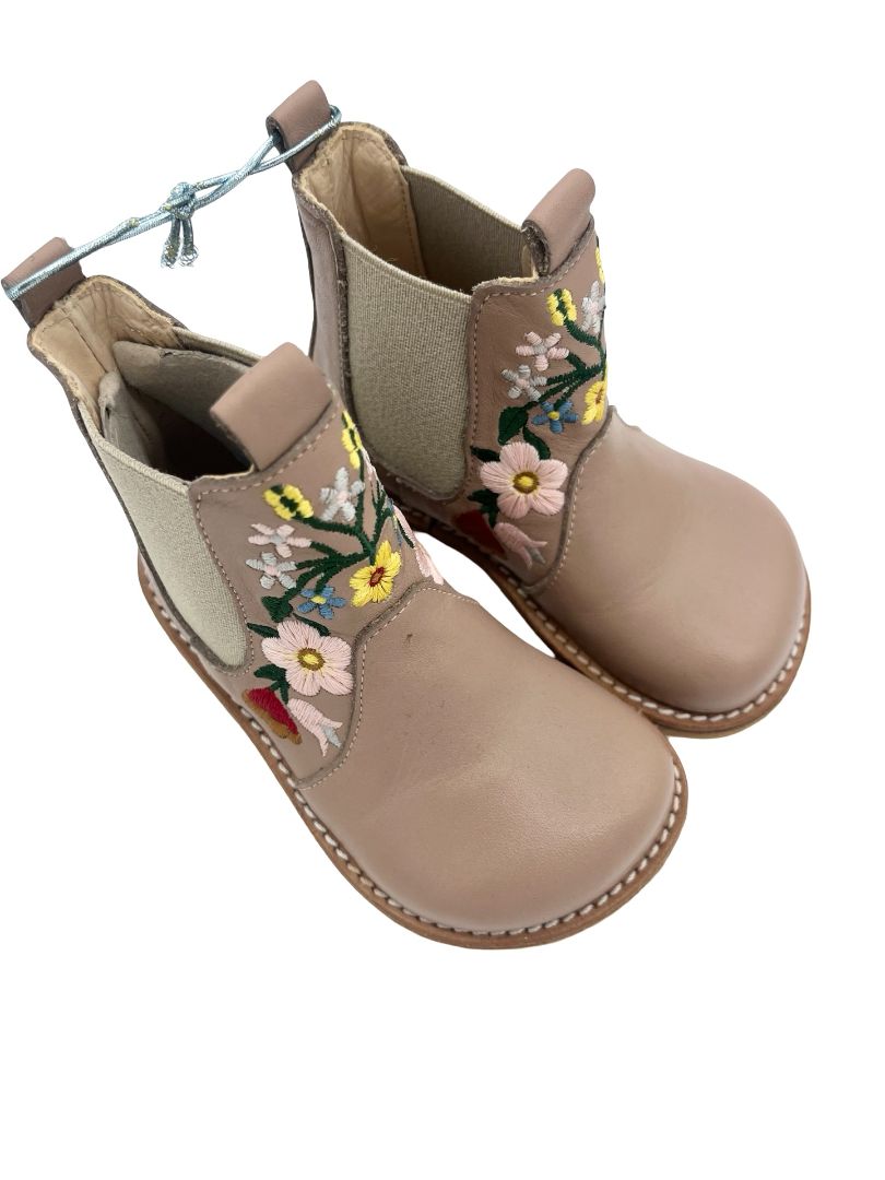 Angulus dusty pink boots w/floral detail, 21 little kid