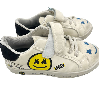 Bebemaru smile face white runners, euro 28 little kid