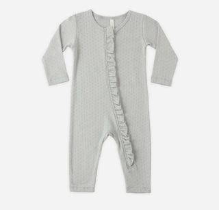 Quincy Mae Ruffle Jumpsuit in Sage Green -  New With Tags, 3-6 months