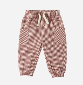 Quincy Mae Luca Pant in Red Gingham - New With Tags, 3-6 months