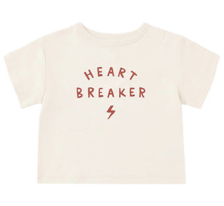 Quincy Mae Boxy Tee with Heartbreaker Graphic - New With Tags, 3-6 months