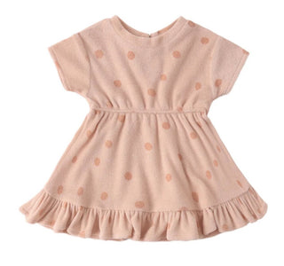 Quincy Mae Terry Dress in Polka Dot  -  New With Tags, 3-6 months