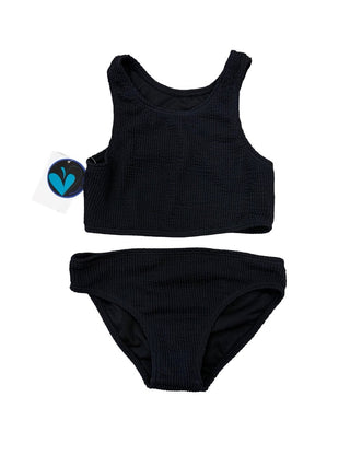 Limeapple Black textured two piece swimsuit - new with tag, 6 years