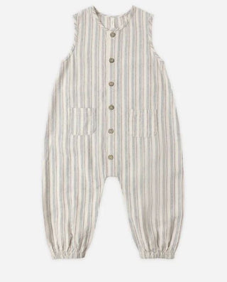 Rylee + Cru Woven Jumpsuit with Nautical Stripe - New With Tags, 6-12 months