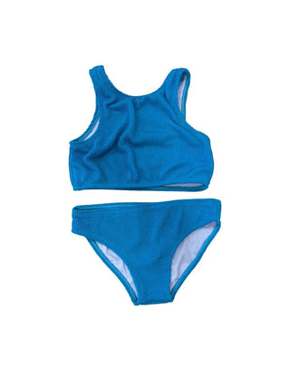 Limeapple Bright Blue Textured Bikini Set, 6 years