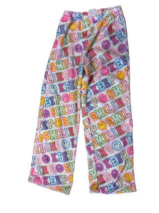 Top Trenz Fleece Pajama Pants with "Keep Smiling" Graphics, 10-12 years