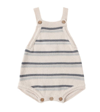 Quincy Mae Tatum Romper in Ocean Blue Stripe  -  New With Tags, 3-6 months