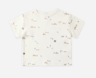 Quincy Mae Boxy Tee in Farm Print - New With Tags, 3-6 months