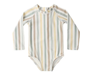 Rylee + Cru Delphine Rashguard One piece Valencia Stripe  -  New With Tags, 6-12 months