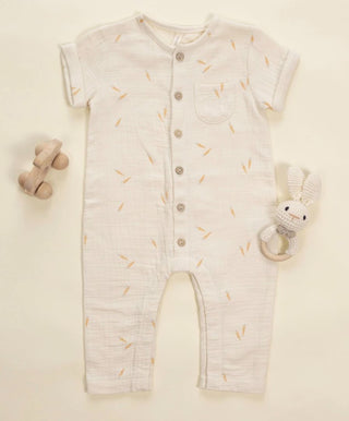 Quincy Mae Charlie Jumpsuit in Carrot Print -  New With Tags, 3-6 months