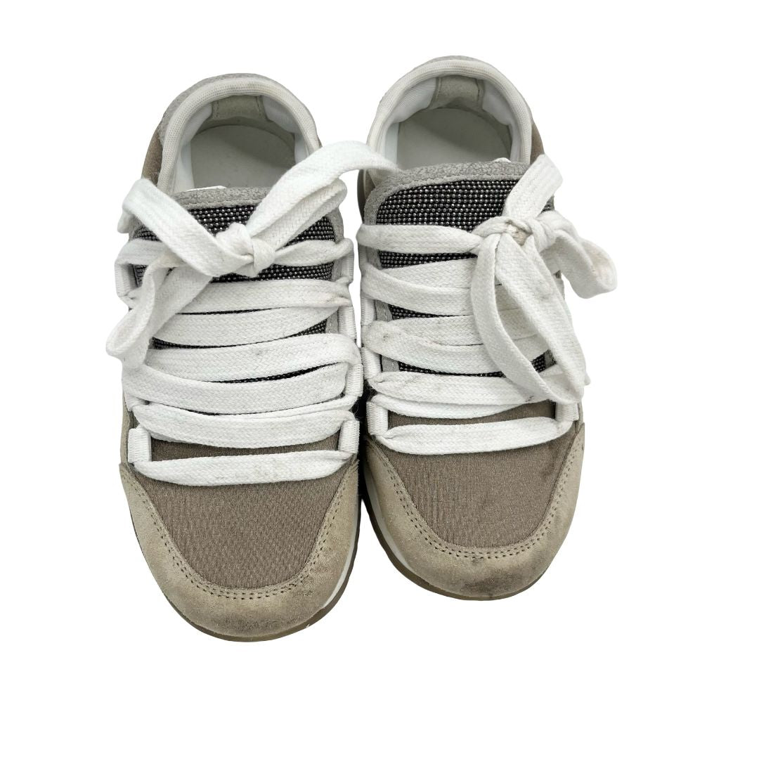 Brunello Cucinella suede low top sneakers, euro 26 little kid is 9.5