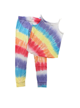 Rowdy Sprout Rainbow Tie Dye Lounge/PJ Set, 8 years