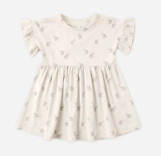 Quincy Mae Bamboo Babydoll Dress in Elephant Print - New With Tags, 3-6 months