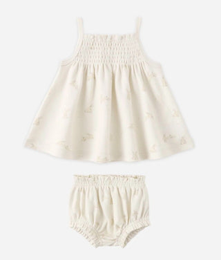 Quincy Mae Smocked Tank and Bloomer Set in Bunny Print - New With Tags, 3-6 months