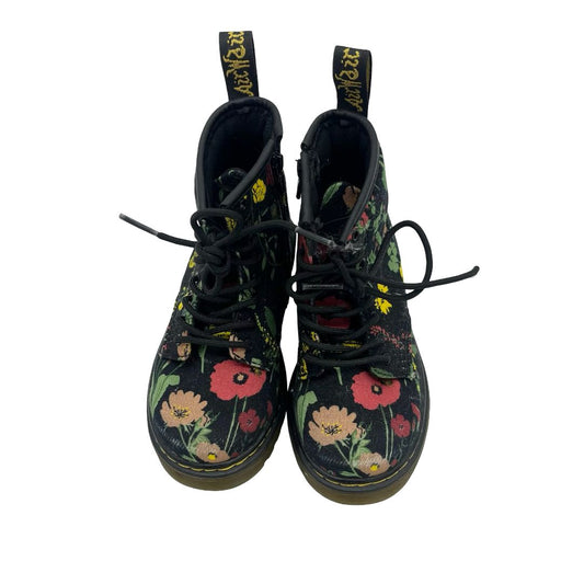 Dr Martens black w/florals, 9 little kid