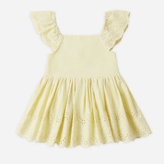 Rylee + Cru Remi Romper in Citron with Eyelet Lace - New With Tags, 6-12 months