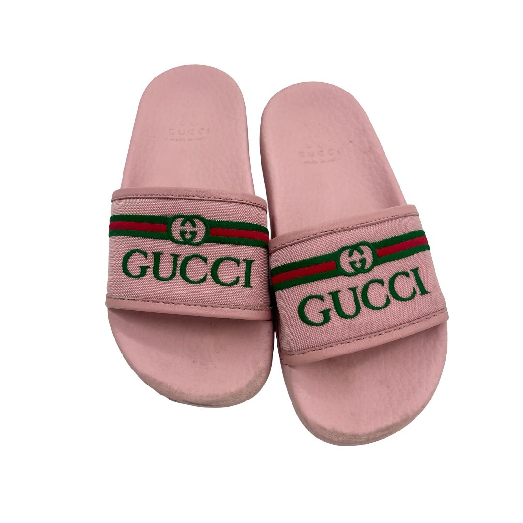 Gucci pink logo slides, euro 29 little kid