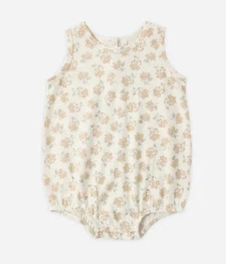 Rylee + Cru Bubble Onesie In Ivory with Yellow Ditsy Flower Print - New With Tags, 6-12 months