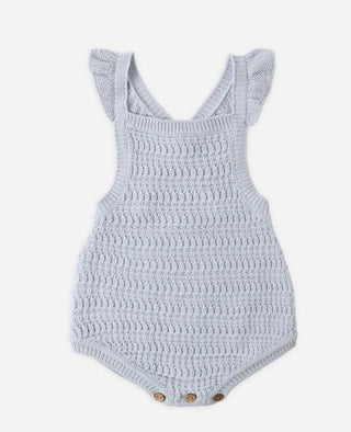Rylee + Cru Periwinkle Crochet Romper - New With Tags, 6-12 months